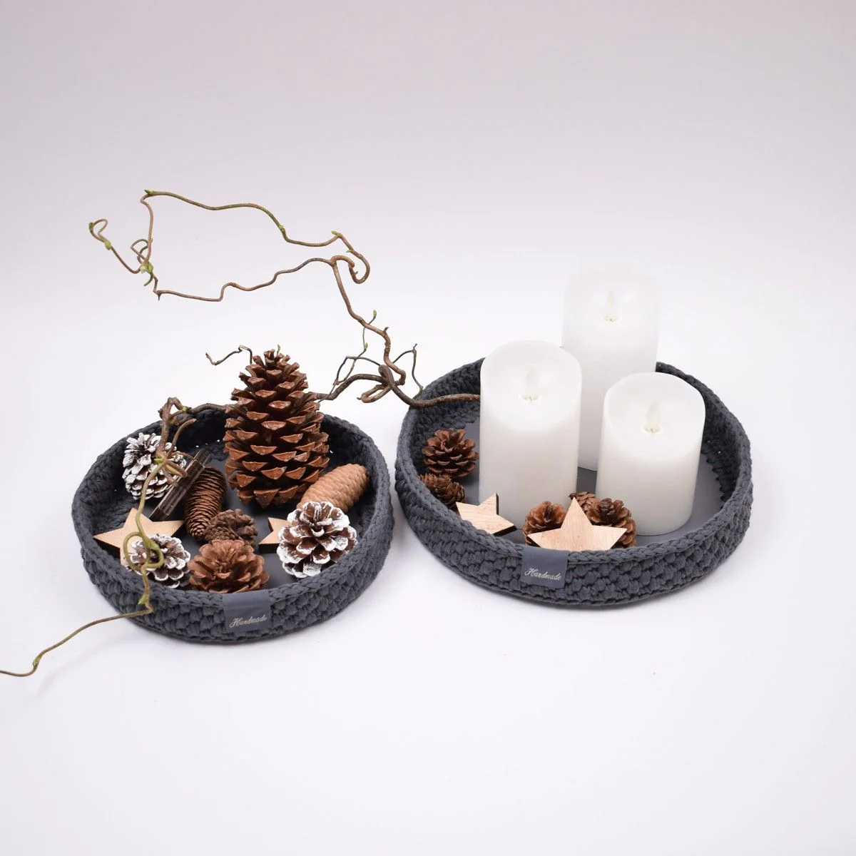 Decoration trays with round leather base - Christmas - Image 4