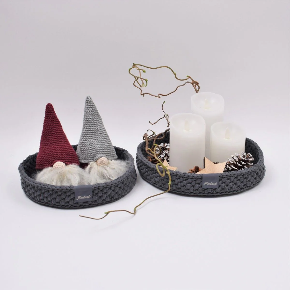 Decoration trays with round leather base - Christmas - Image 5