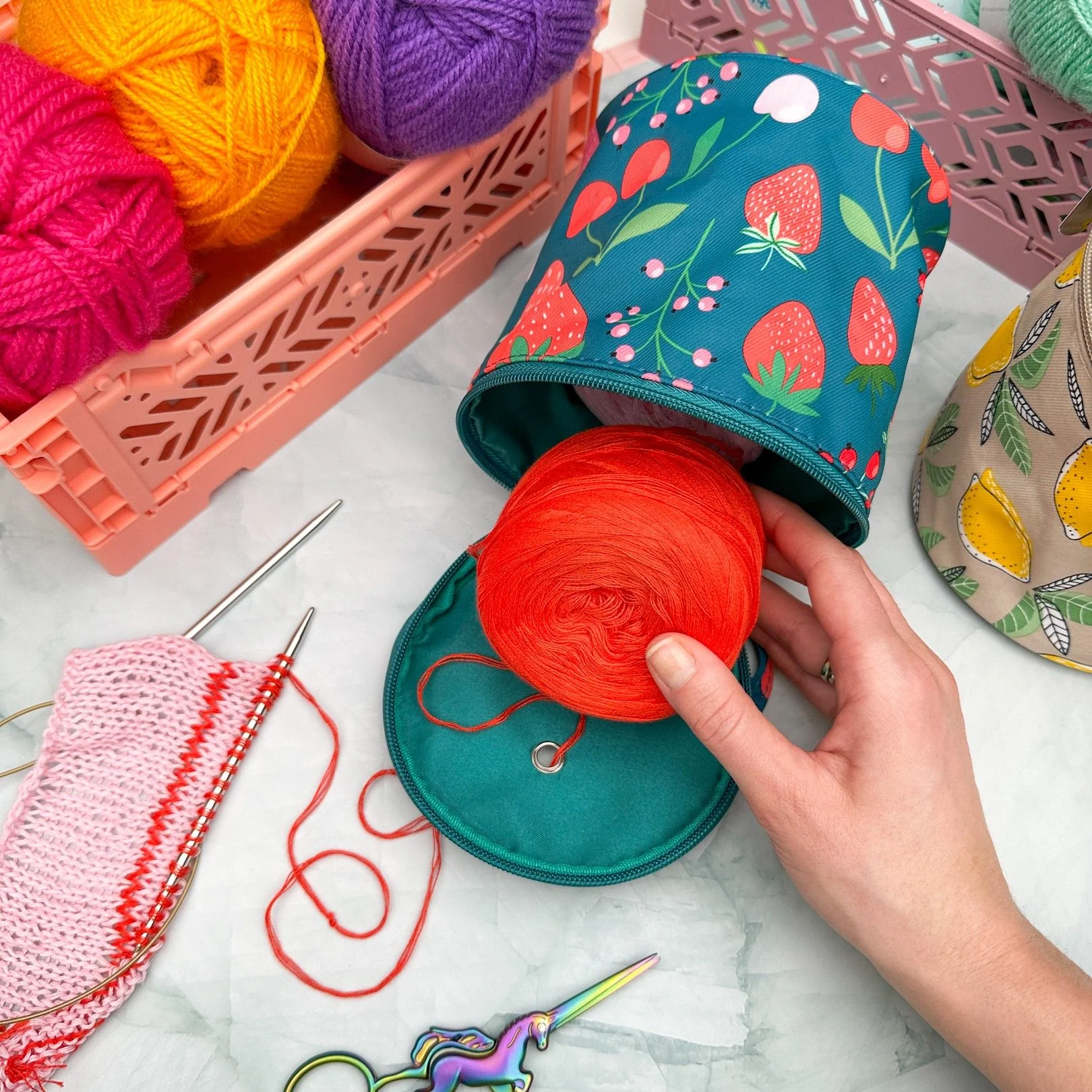 Yarn Holder Bag w. Print - Image 5